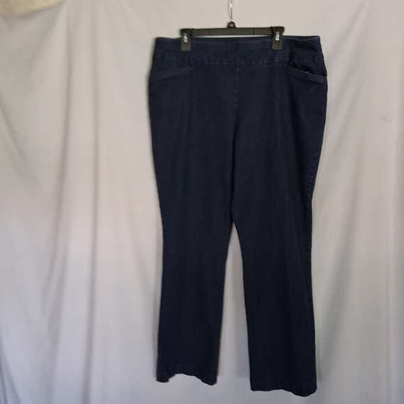 Womans Dark Blue Denim Pants - Picture 3 of 6